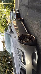 Small part out.  Diffuser, DPE wheels, IPL bumper, test pipes-angle-shot-w-supra.jpg